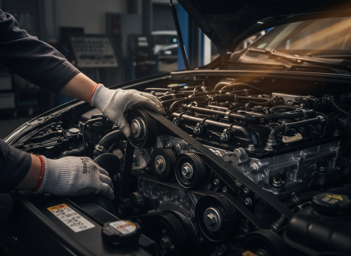 Engine belts and hoses inspection